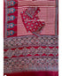 Abstract Red Colored Digital Printed Saree