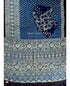 Abstract Navy Blue Colored Digital Printed Saree