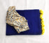 ATTRACTIVE ROYAL BLUE,CREAM COLOUR TRADITIONAL LOOKING SOFT KHADI COTTON SAREE KALAMKARI BLOUSE 9