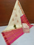 Cream and Pink Color Kanjivaram Silk Sarees KS -14