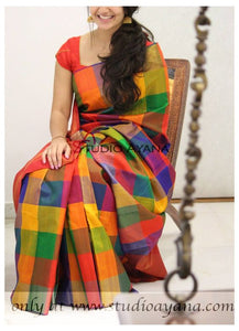 Marvelous Multi color Designer Silk Printed Sari DS-1003