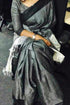 Trendy Gray Color Designer Silk Printed Sari DS-1012