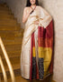 Morden Cream Colored Designer Silk Printed Sari DS-1033