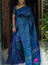 PartyWear Blue Colored Designer Silk Printed Sari DS-1034