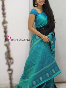 Classy Multi Colored Designer Silk Printed Sari DS-1036