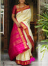 Stunning Cream Colored Designer Silk Printed Sari DS-1039