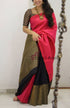 Attractive Black & Pink colored Designer Silk Printed Sari DS-1044