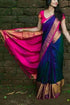New Design Pink & Blue Colored Designer Silk Printed Sari DS-1045