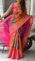 Stylish Multi Colored Designer Silk Printed Sari DS-1047