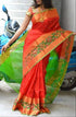 Party Wear Orange Colored Designer Silk Printed Sari DS-1048