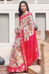 Party Wear Multi Colored Designer Silk Printed Sari DS-1057