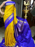 New Look Yellow colored Designer Silk Printed Sari DS-1063