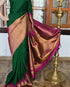 PartyWear Green Colored Designer Silk Printed Sari DS-1066