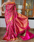 Classy Pink Colored Designer Silk Printed Sari DS-1068