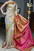 Stylish Cream Colored Designer Silk Printed Sari DS-1072