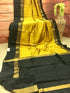 Stylish Yellow Colored Designer Silk Printed Sari DS-1093