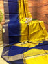 Stylish Yellow & Blue Colored Designer Silk Printed Sari DS-1099
