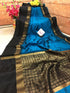 New Design Black & Blue Colored Designer Silk Printed Sari DS-1101