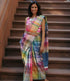 Stunning multi colour Linen Digital Printed Saree LS-102