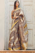 Catchy Cream Colour Linen Digital Printed Saree LS-119