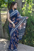 Stunning Blue Color Linen Digital Printed Saree LS-120