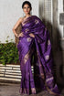 Catchy Purple Color Linen Digital Printed Saree LS-124
