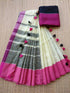Marvelous Multi Color Linen Digital Printed Saree LS-154