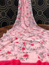 Trand Design Pink colour Linen Digital Printed Saree LS-184