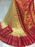 Cream And Pink Colored kanjivaram silk Saree KS-05